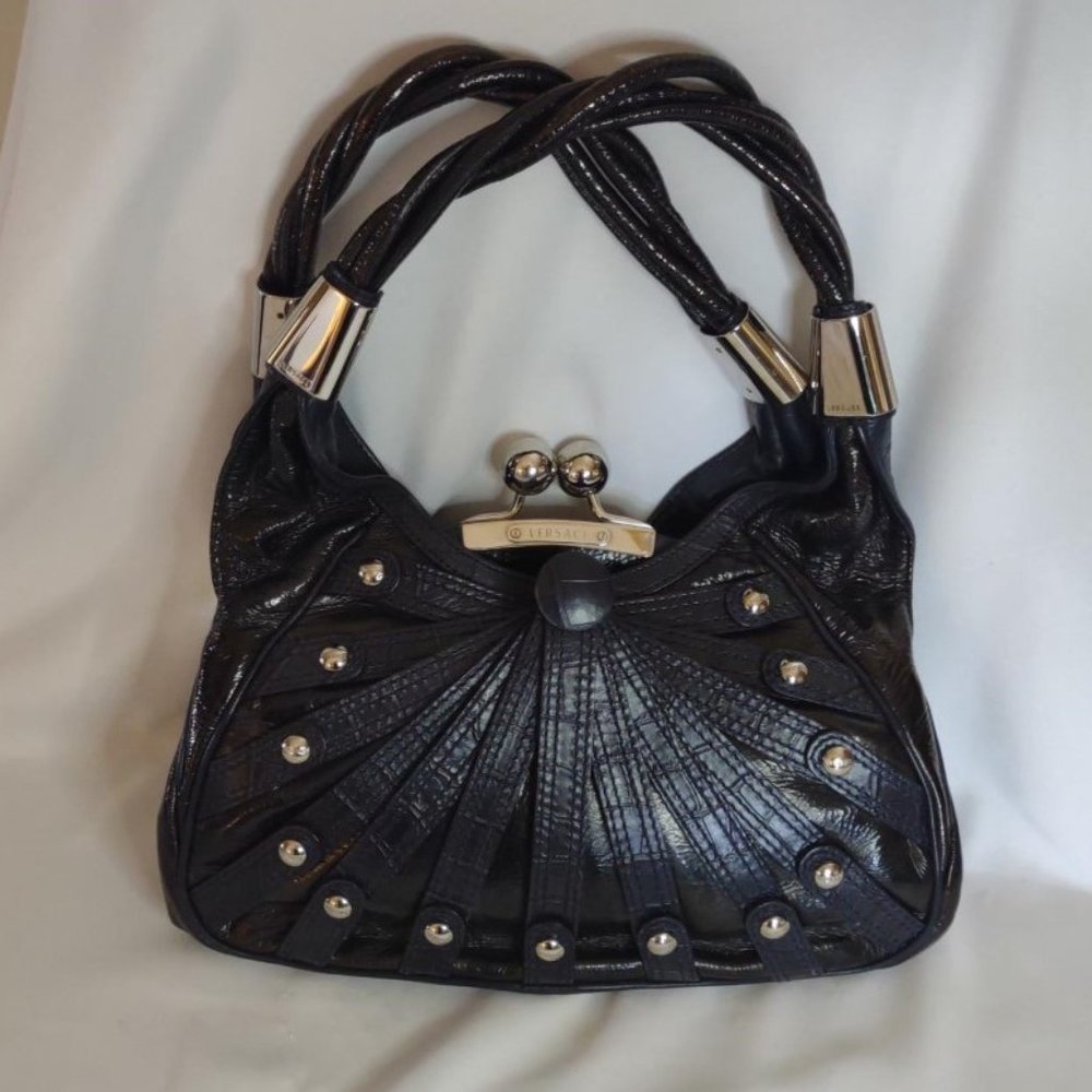 Versace Limited Edition Kiss Lock Handbag